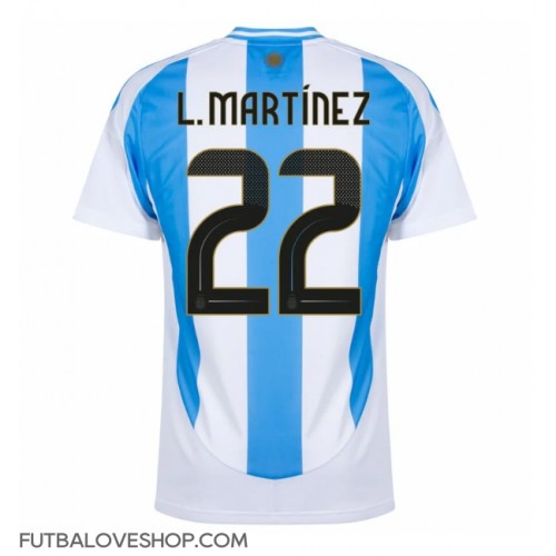 Dres Argentína Lautaro Martinez #22 Domáci Copa America 2024 Krátky Rukáv